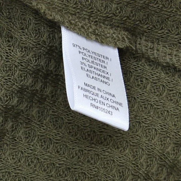 NWT bobeau Waffle Flyaway Cardigan 1X Olive Green - Picture 5 of 6